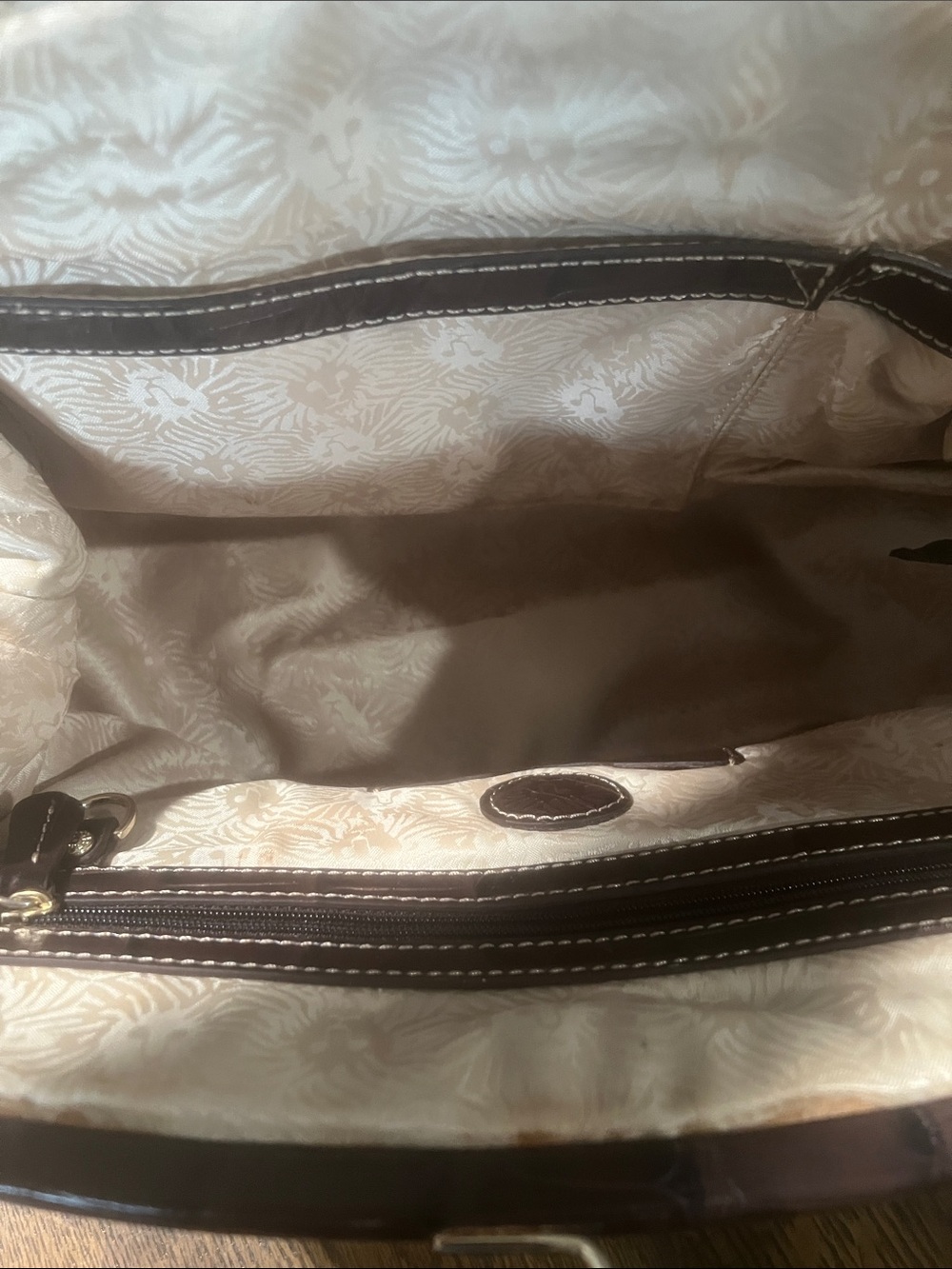 Anne Klein Leopard Print Satchel with Dark Brown Trim (Bin 2-75) - Picture 6 of 8